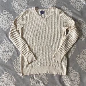 Laura Scott - Cream Color V-Neck Sweater